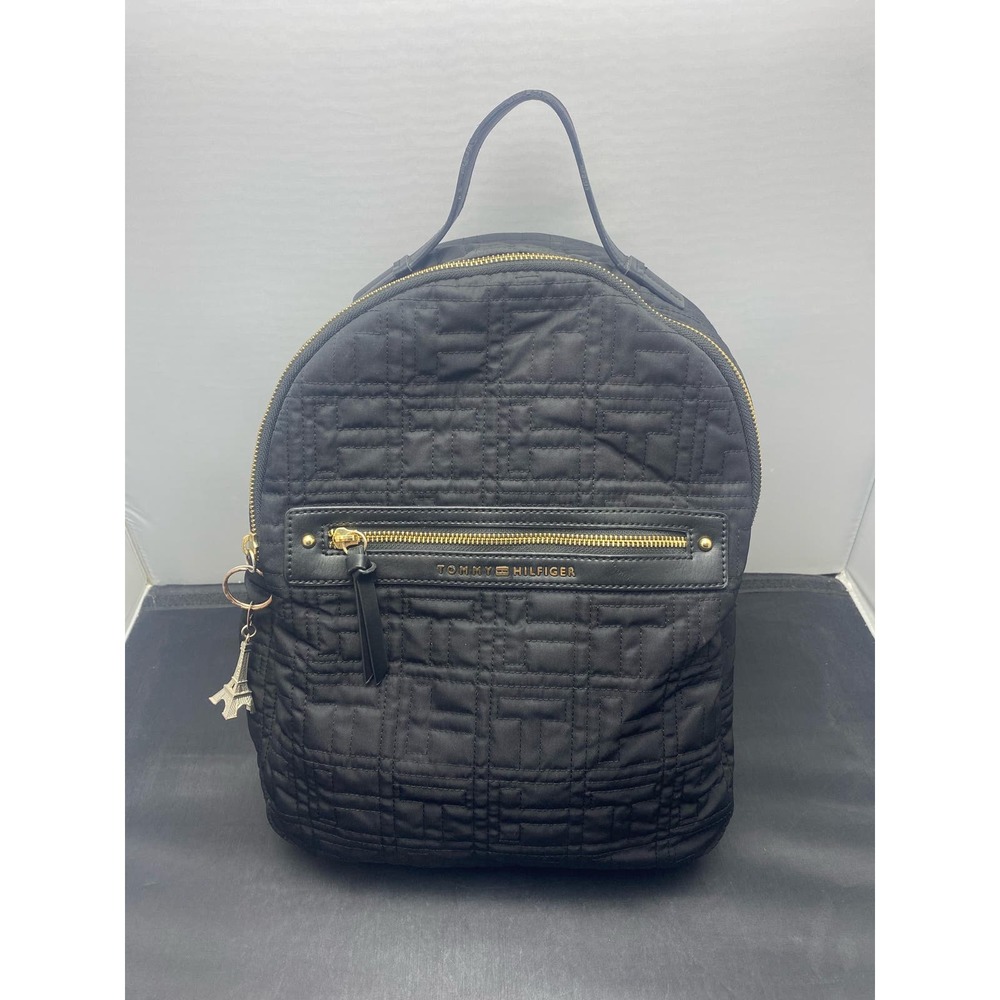 Tommy Hilfinger Women’s Zoe Backpack Black Synthetic Quilted Detail